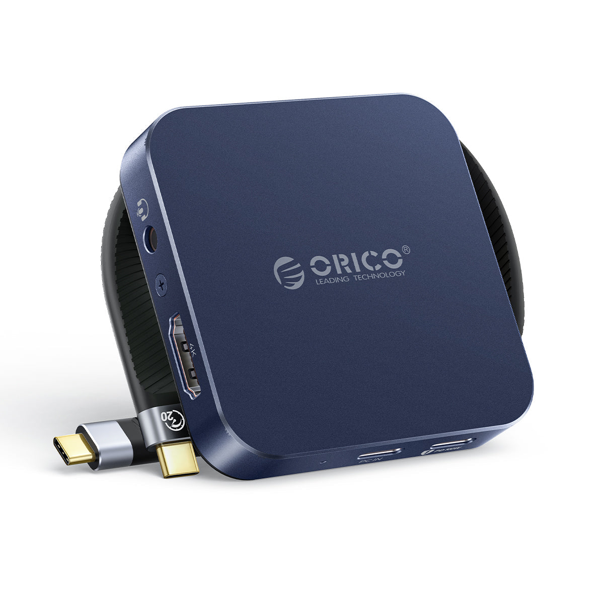 Compact 8-in-1 USB-C hub with M.2 NVMe storage slot and integrated connectors