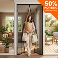 Black mesh split doorway insect screen curtain