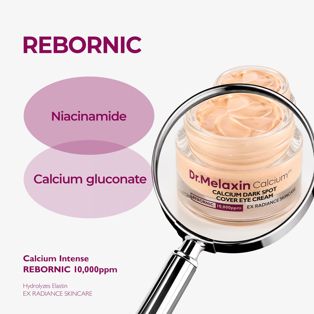 Calcium skincare set with purple toner, serum, creams and balm stick
