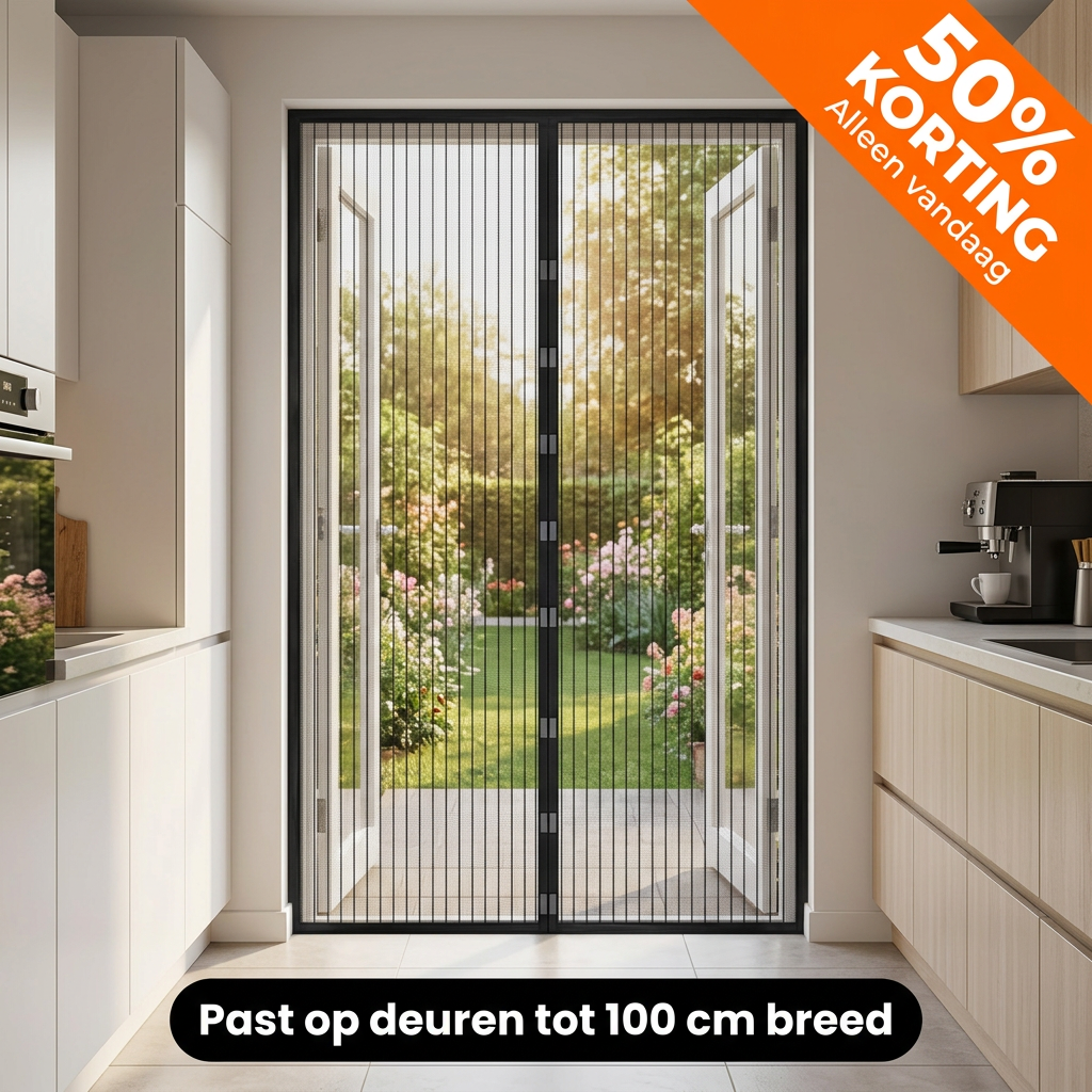 Black mesh split doorway insect screen curtain