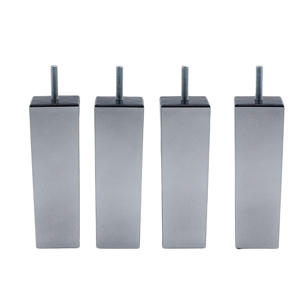 Set of four tapered rectangular furniture legs with threaded fixing studs