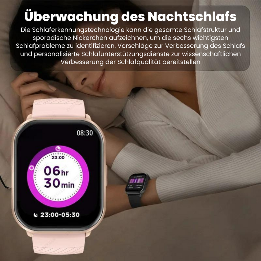 Smartwatch with rectangular digital display and wrist strap