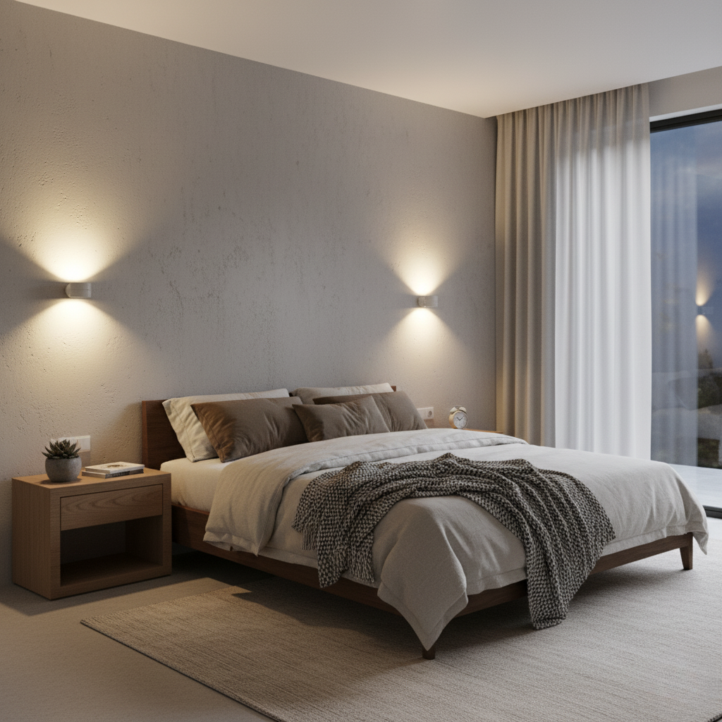Table lamp with a cylindrical shade, textured reflector, upright stand and round base