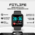 Smartwatch with rectangular HD display and wrist strap