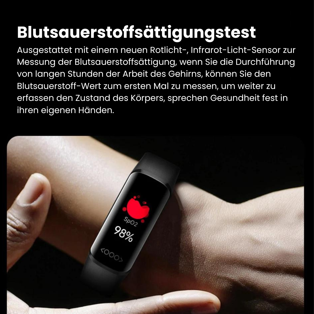 Health monitoring smartwatch with digital display and adjustable wrist strap