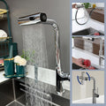 Chrome kitchen tap attachment with flexible hose and wide spray setting
