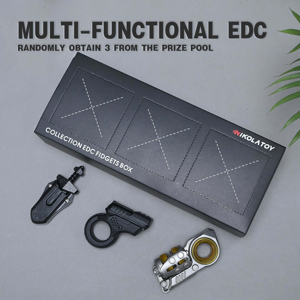 Multi-functional EDC fidget toy collection box with assorted colourful handheld designs