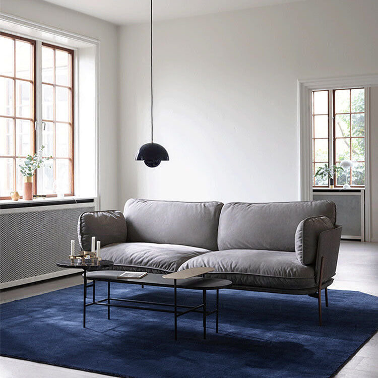 Dome pendant light with half-sphere shade and spherical diffuser