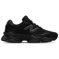 Black low top lace-up trainers with mesh panels and chunky layered soles