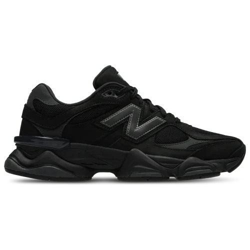 Black low top lace-up trainers with mesh panels and chunky layered soles