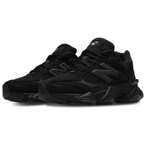Black low top lace-up trainers with mesh panels and chunky layered soles