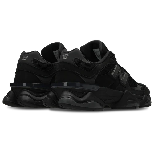 Black low top lace-up trainers with mesh panels and chunky layered soles