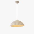 Pleated dome pendant light with hanging cable and ceiling canopy