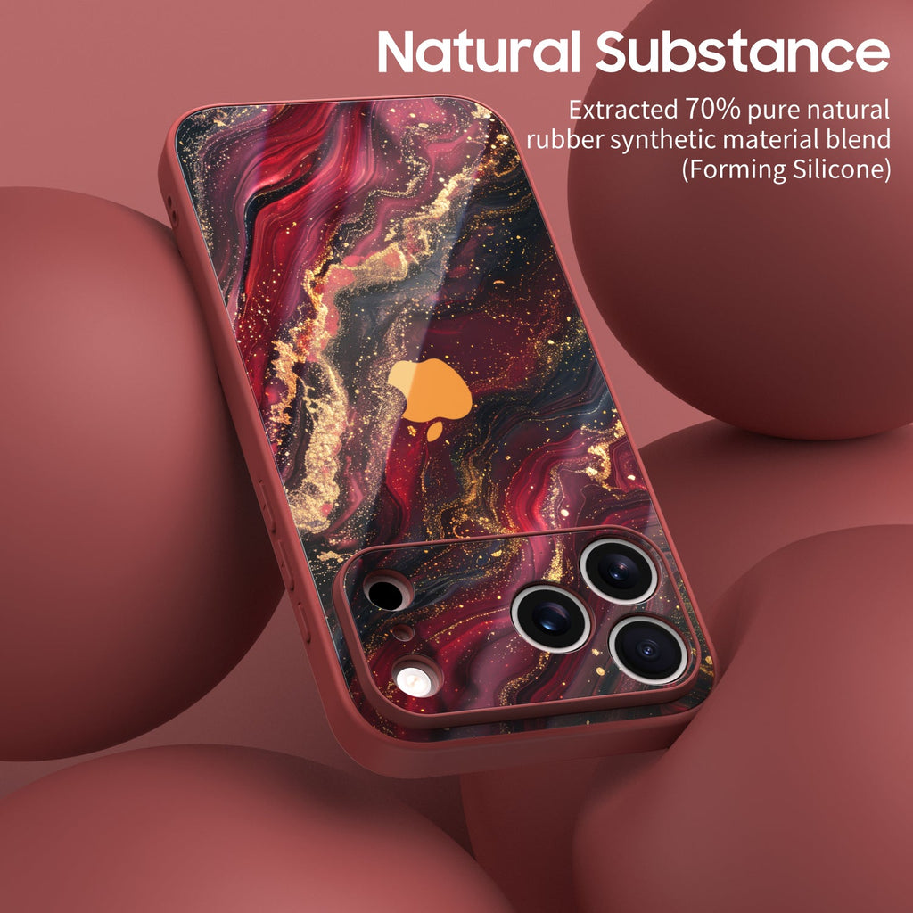 Blue iPhone case with abstract water design and camera cut-outs