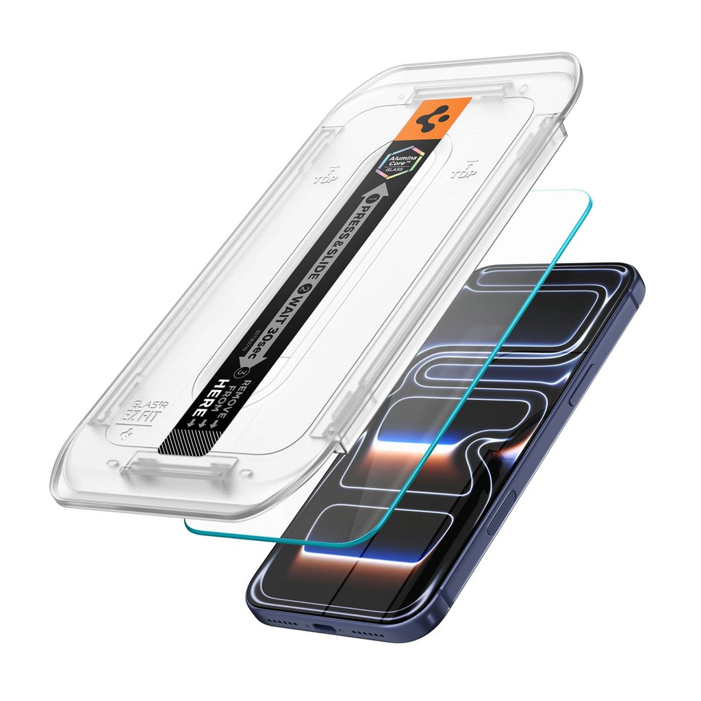 Clear iPhone Pro Max phone case and screen protector pack with white edging