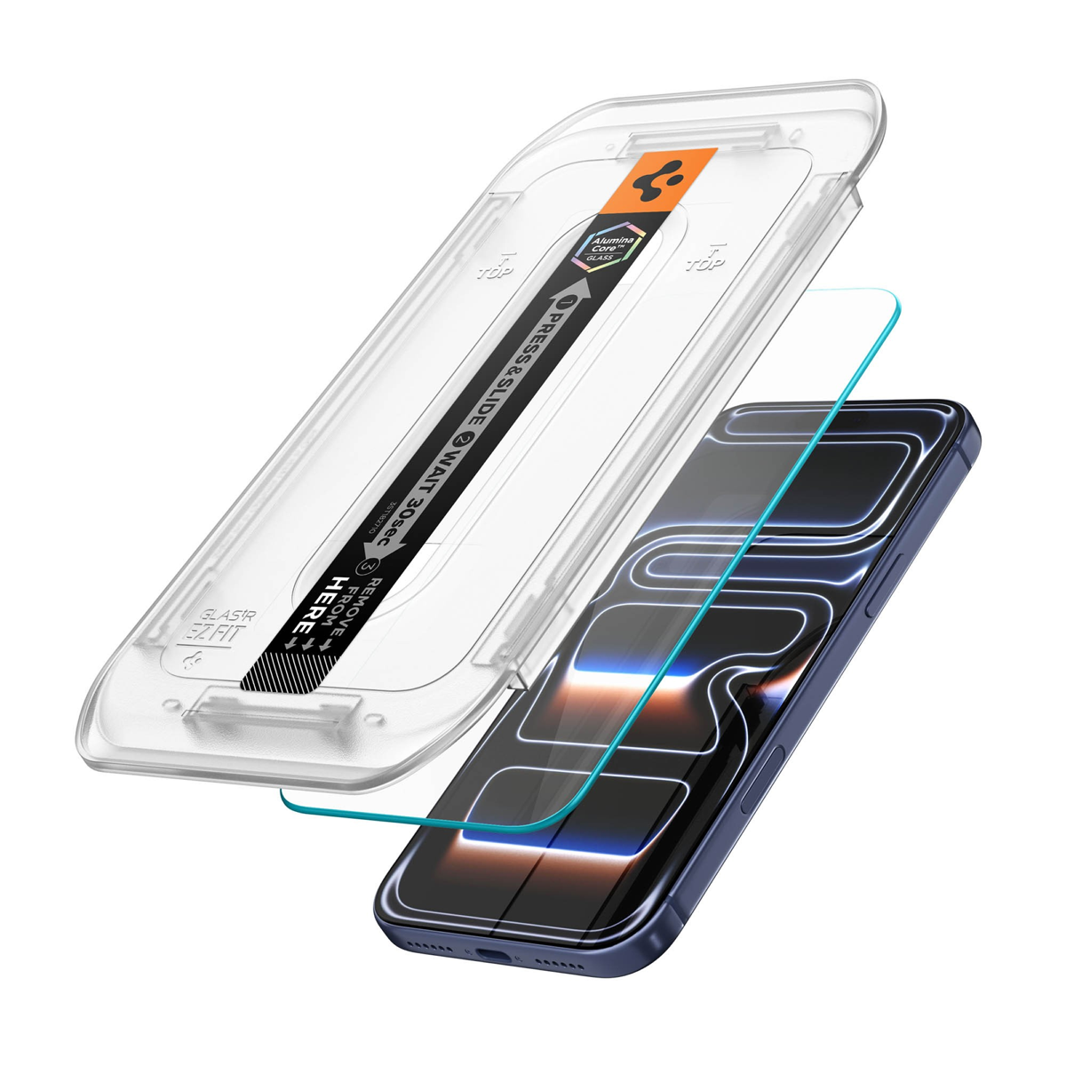 Clear iPhone Pro Max phone case and screen protector pack with white edging