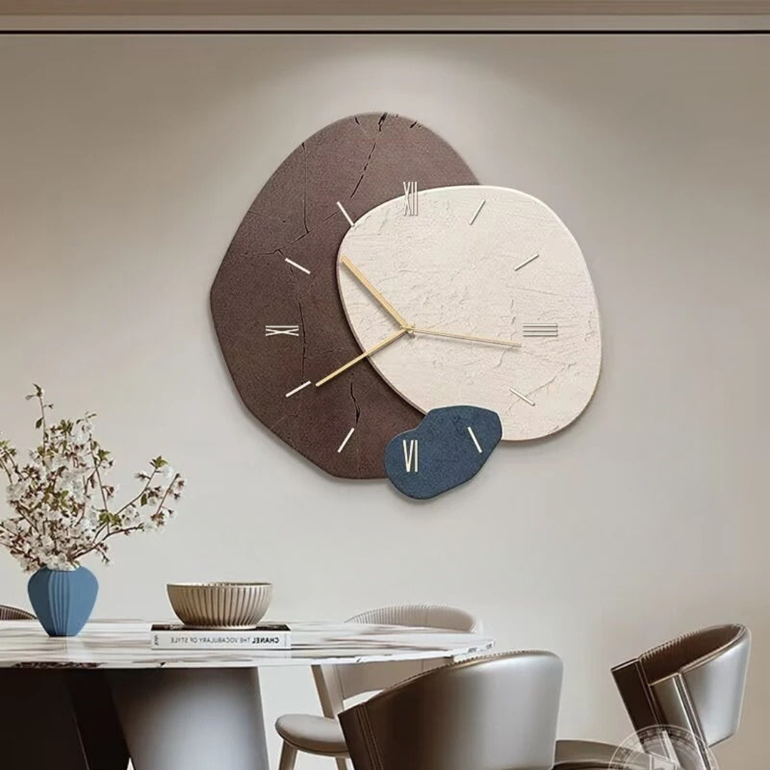 Layered geometric LED wall clock with illuminated halo