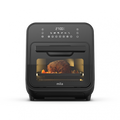 Black 15 litre steam air fryer with digital controls and viewing window