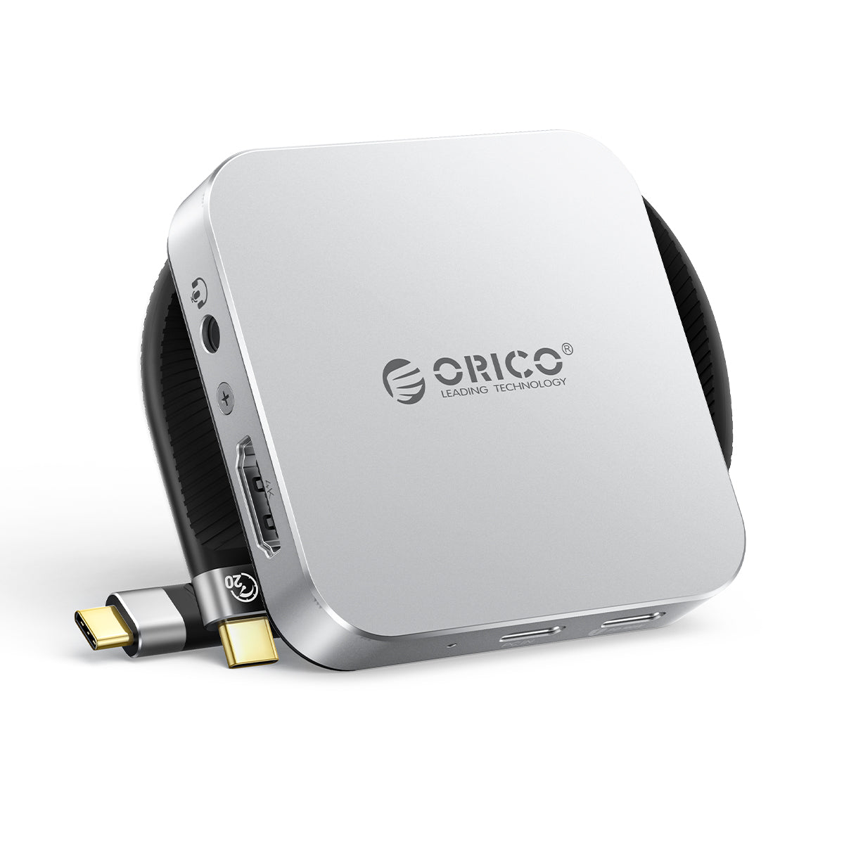 Compact 8-in-1 USB-C hub with M.2 NVMe storage slot and integrated connectors