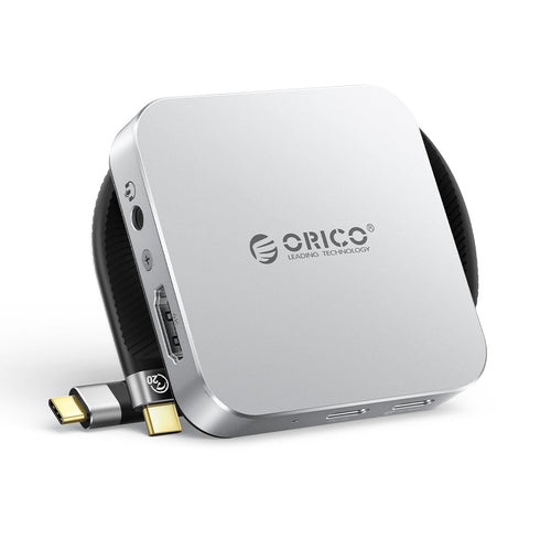 Compact 8-in-1 USB-C hub with M.2 NVMe storage slot and integrated connectors