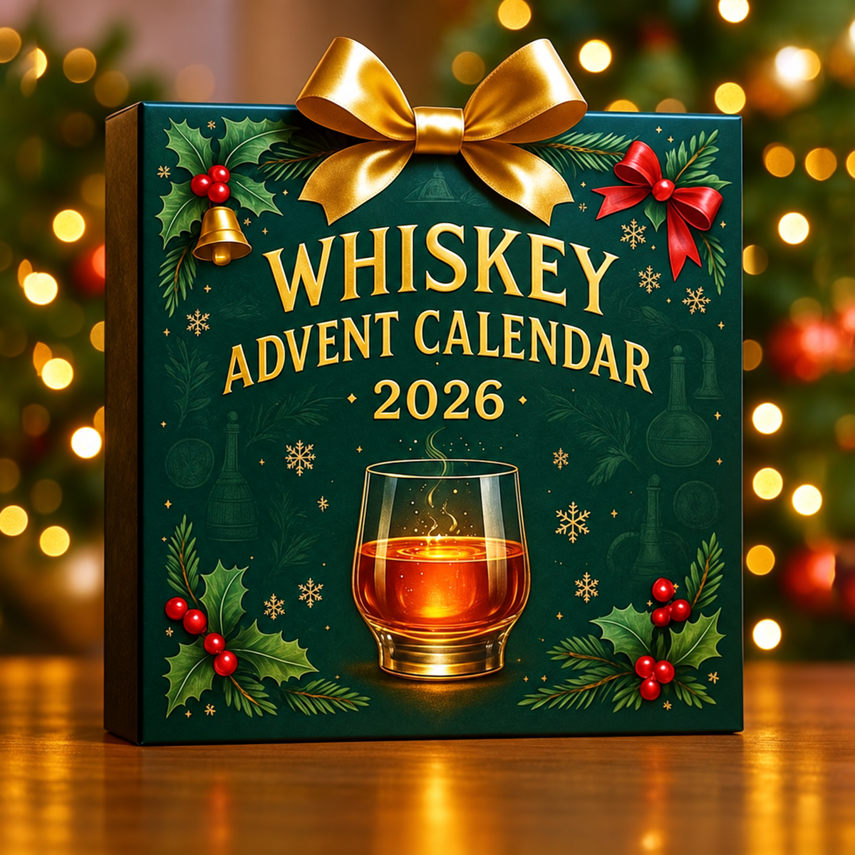 Festive 2026 beer and whisky Advent Calendar boxes with seasonal illustrations