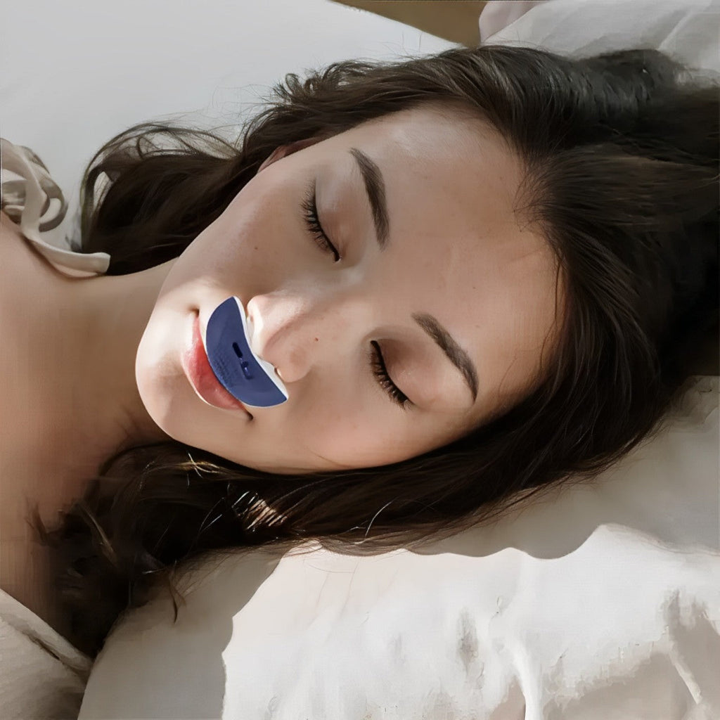 Portable electronic sleep aid device with silicone nose pieces and USB port