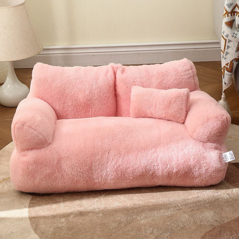 Plush pet sofa bed with raised cushioned sides