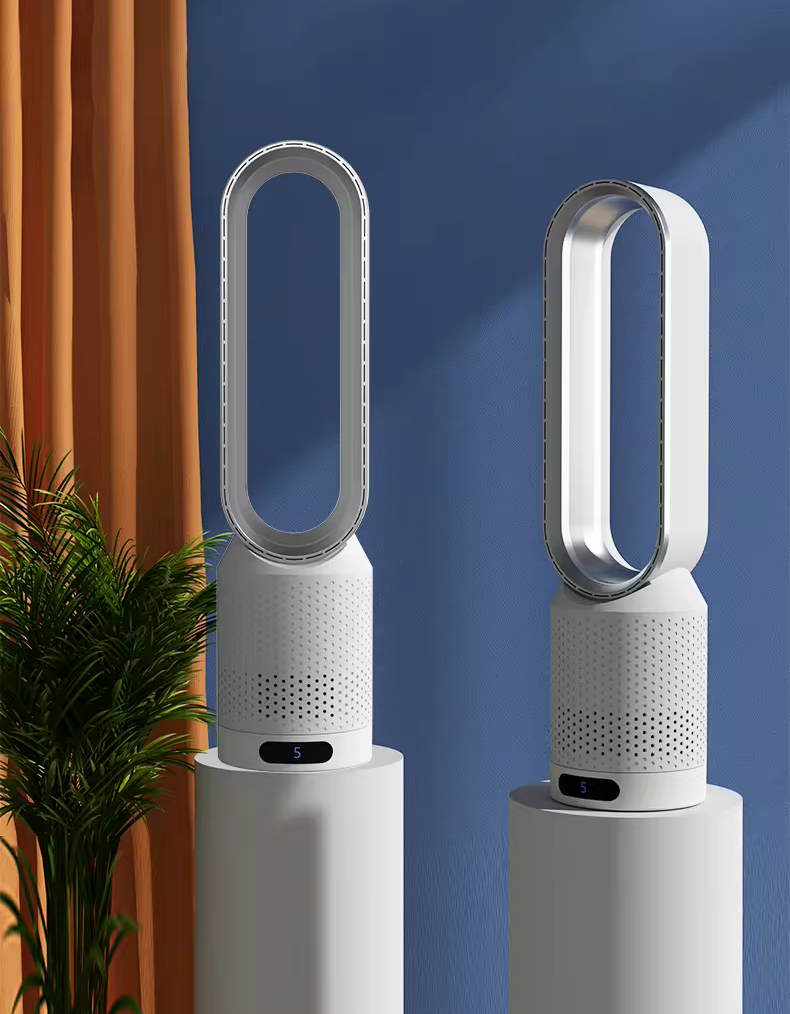 3-in-1 bladeless air cooler and purifier with oscillating tower design and LED display