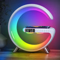 Smart alarm clock with digital display and colour-changing circular light ring