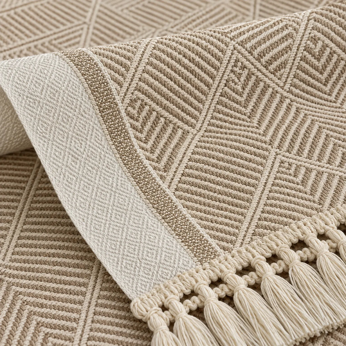 Alvarra - Woven Textured Table Runner Decorating Dining Tables