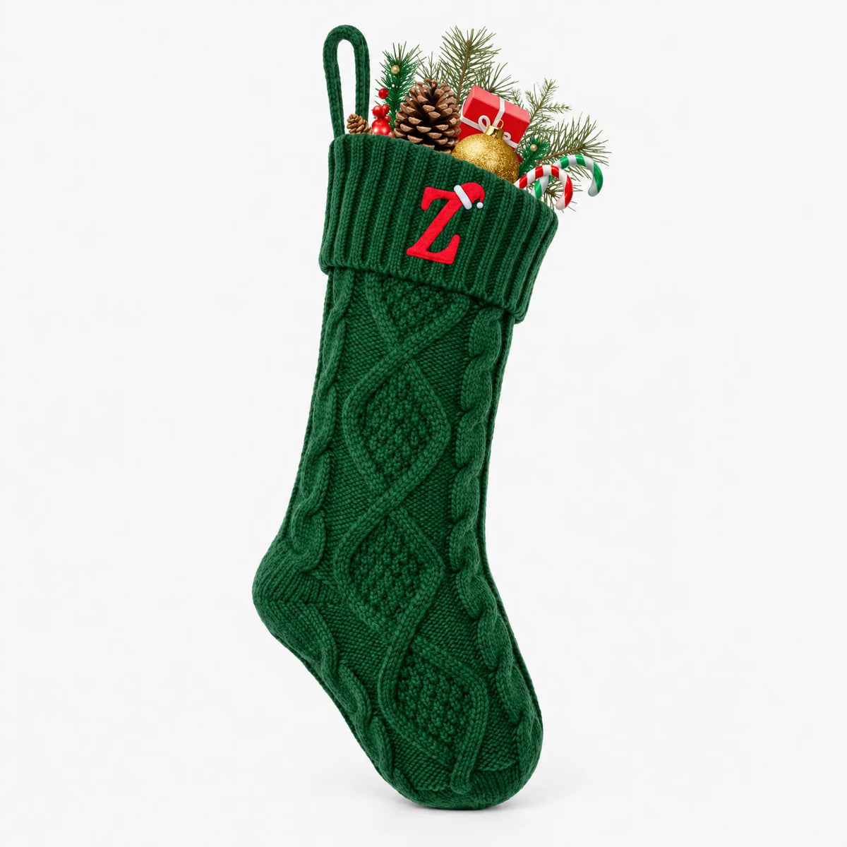 Ambrick - Personalised Christmas Stocking With Hanging Loop Hanging A Personal Stocking On The Fireplace Or Mantel At Christmas