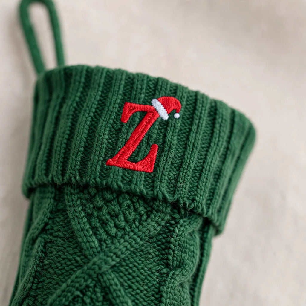 Ambrick - Personalised Christmas Stocking With Hanging Loop Hanging A Personal Stocking On The Fireplace Or Mantel At Christmas