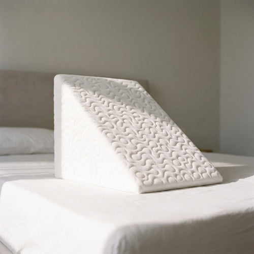 AngleRest - White Quilted Bed Wedge Pillow Reading In Bed