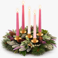 Ardevo - Round Advent Wreath Candle Holder Hold Five Candles On A Festive Dining Table