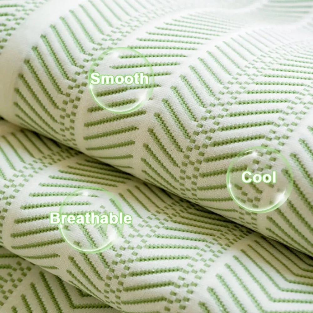 Textured herringbone sofa cover with decorative trim on a sofa