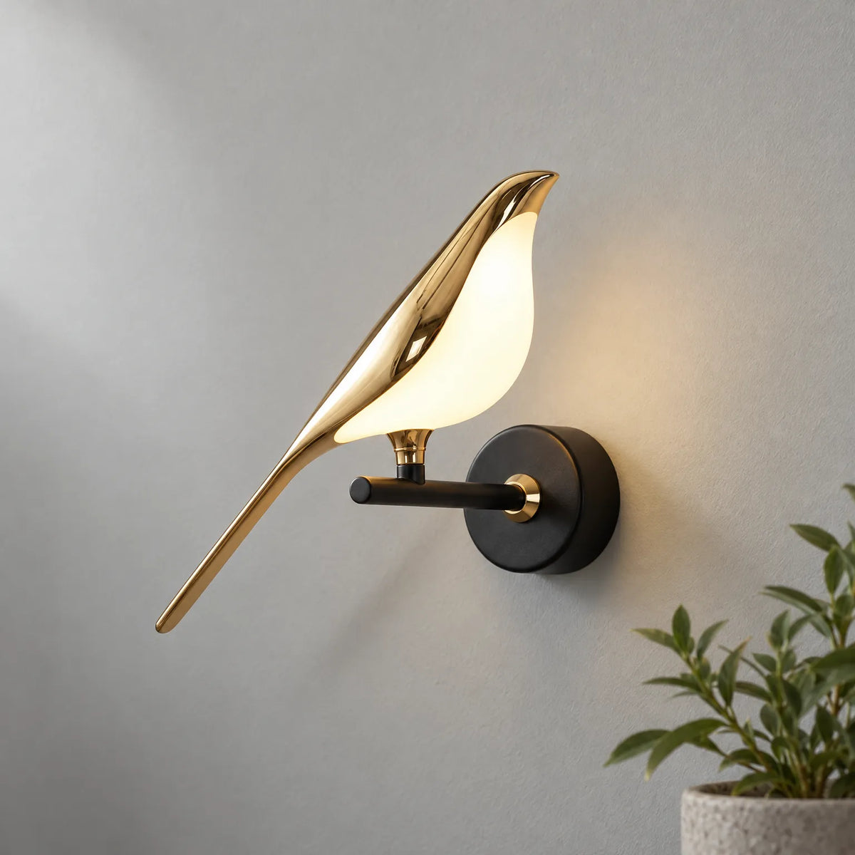 Avelumina - Bird Shaped Wall Light Illuminating Living Spaces