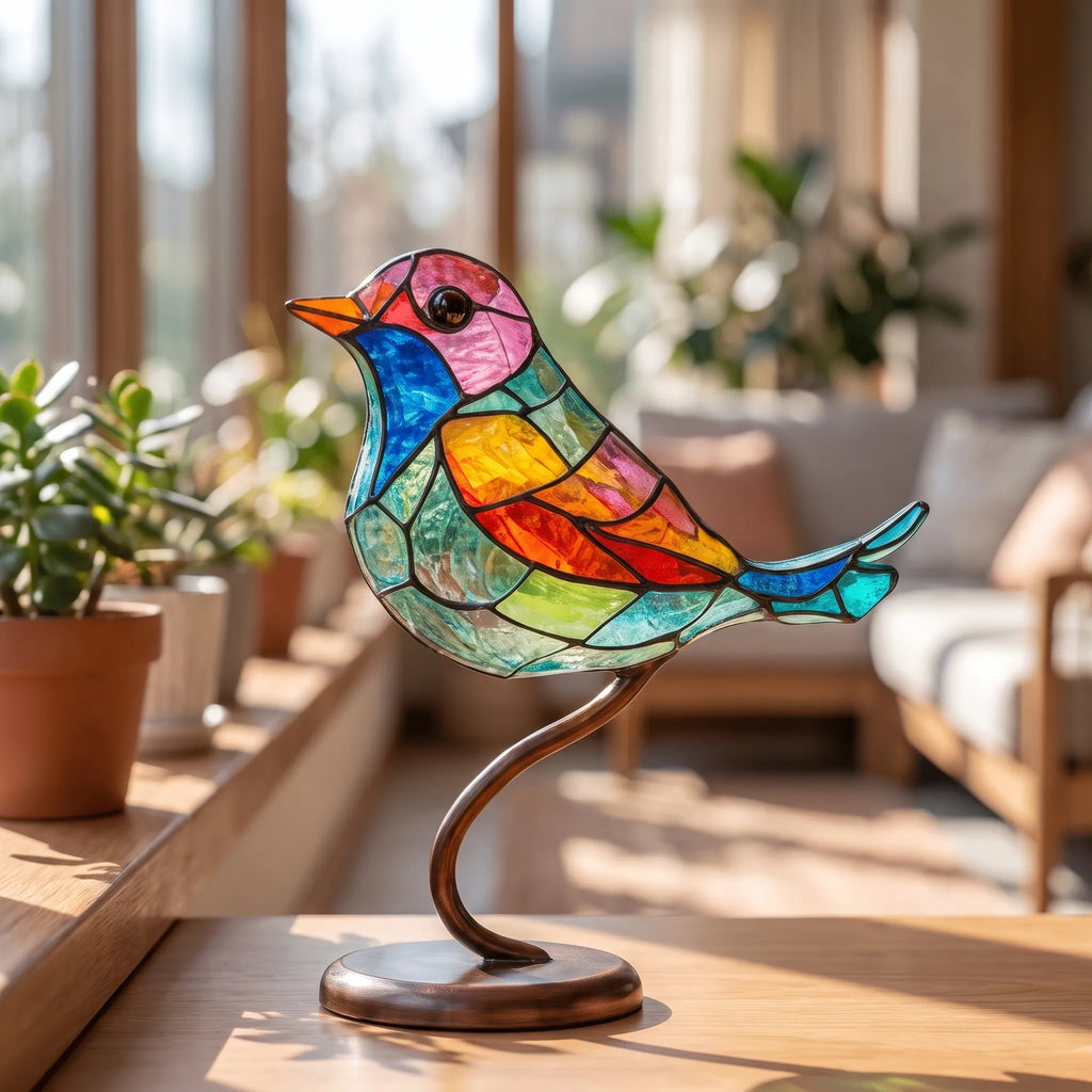AviaGlow - Stained-Glass Style Bird Figurine Desk Decoration