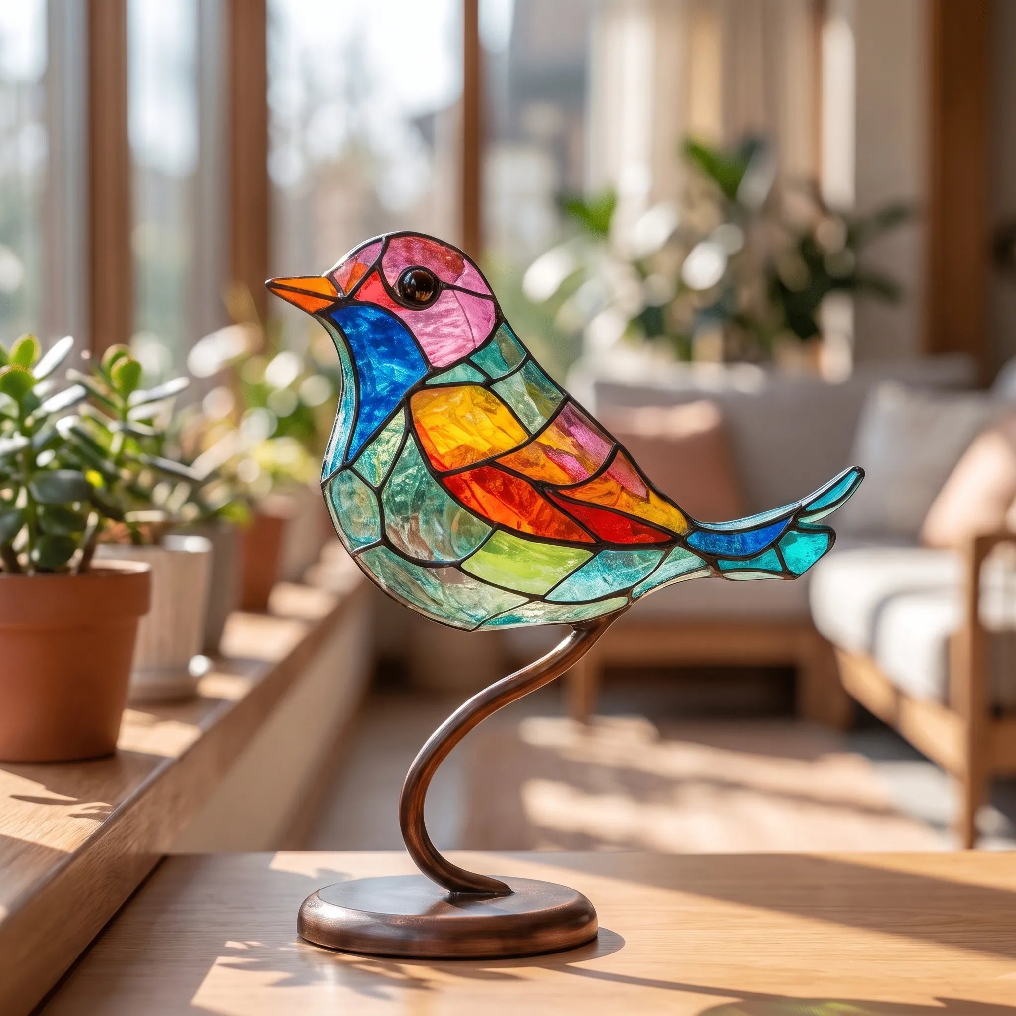 AviaGlow - Stained-Glass Style Bird Figurine Desk Decoration