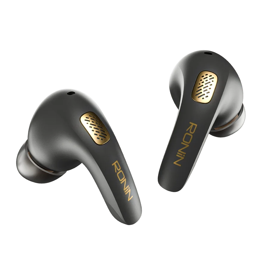 Stemmed earbuds in a matching charging case