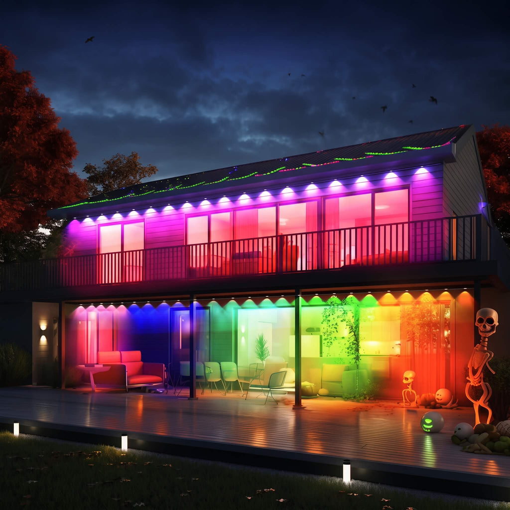 White outdoor LED light strip with app and remote control