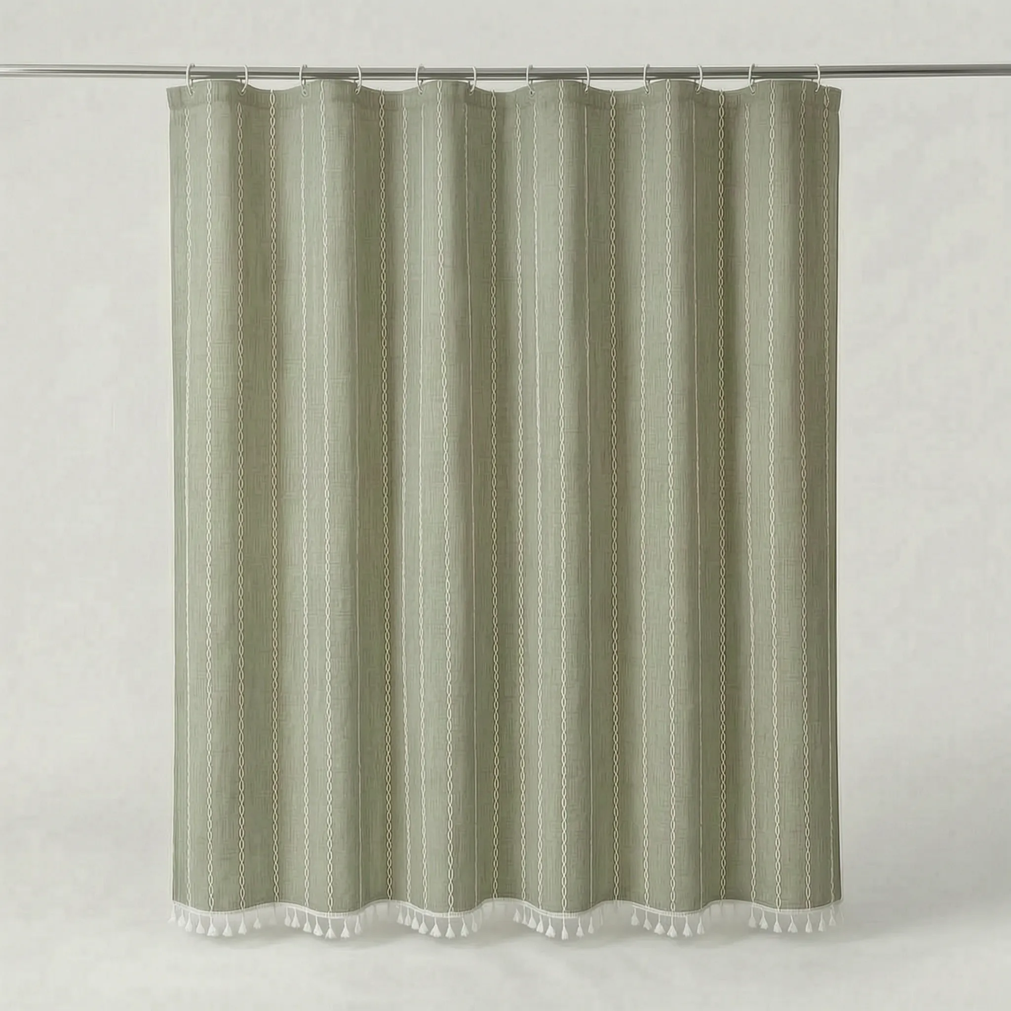 Cascoda - Woven Bohemian Shower Curtain Updating Bathroom Interiors