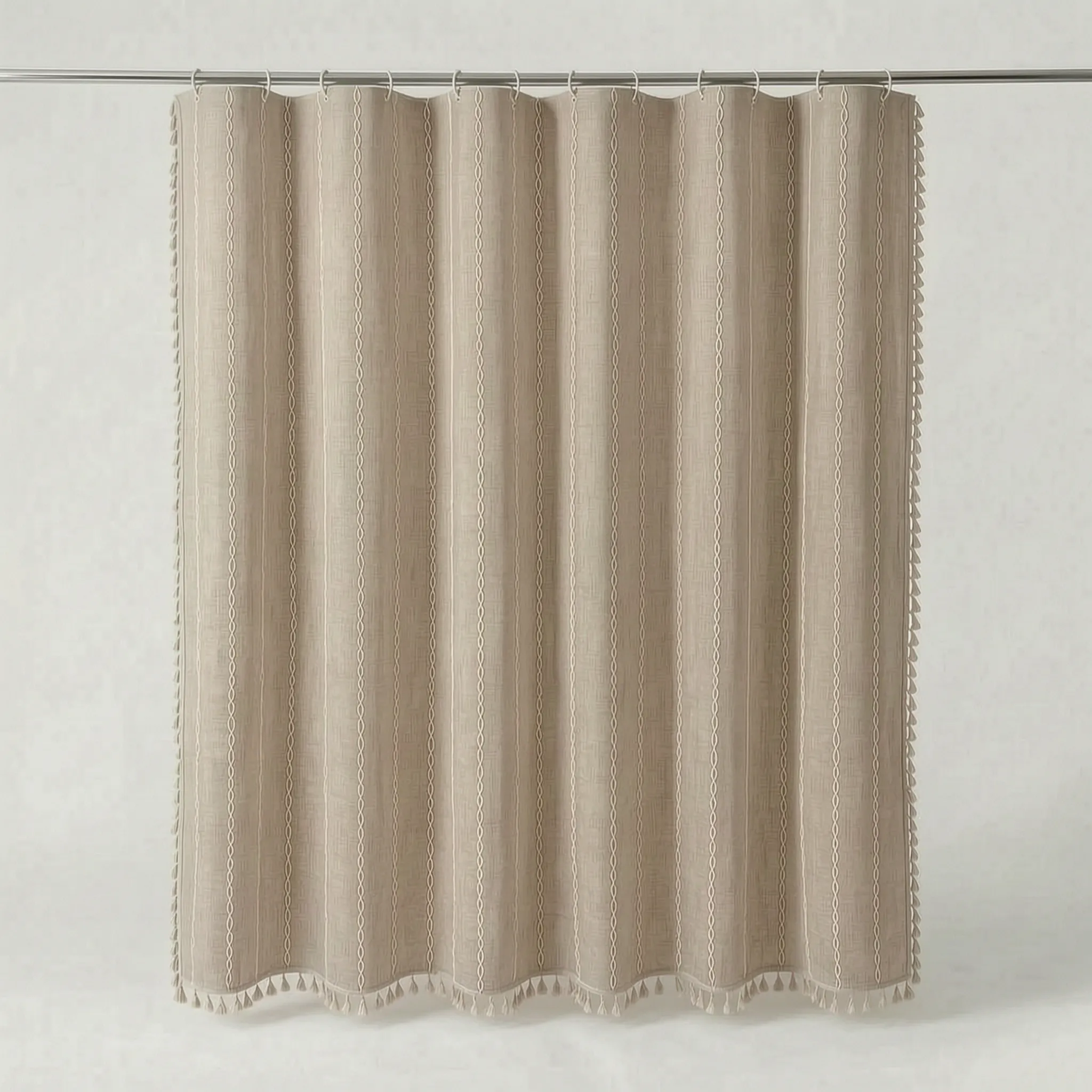 Cascoda - Woven Bohemian Shower Curtain Updating Bathroom Interiors