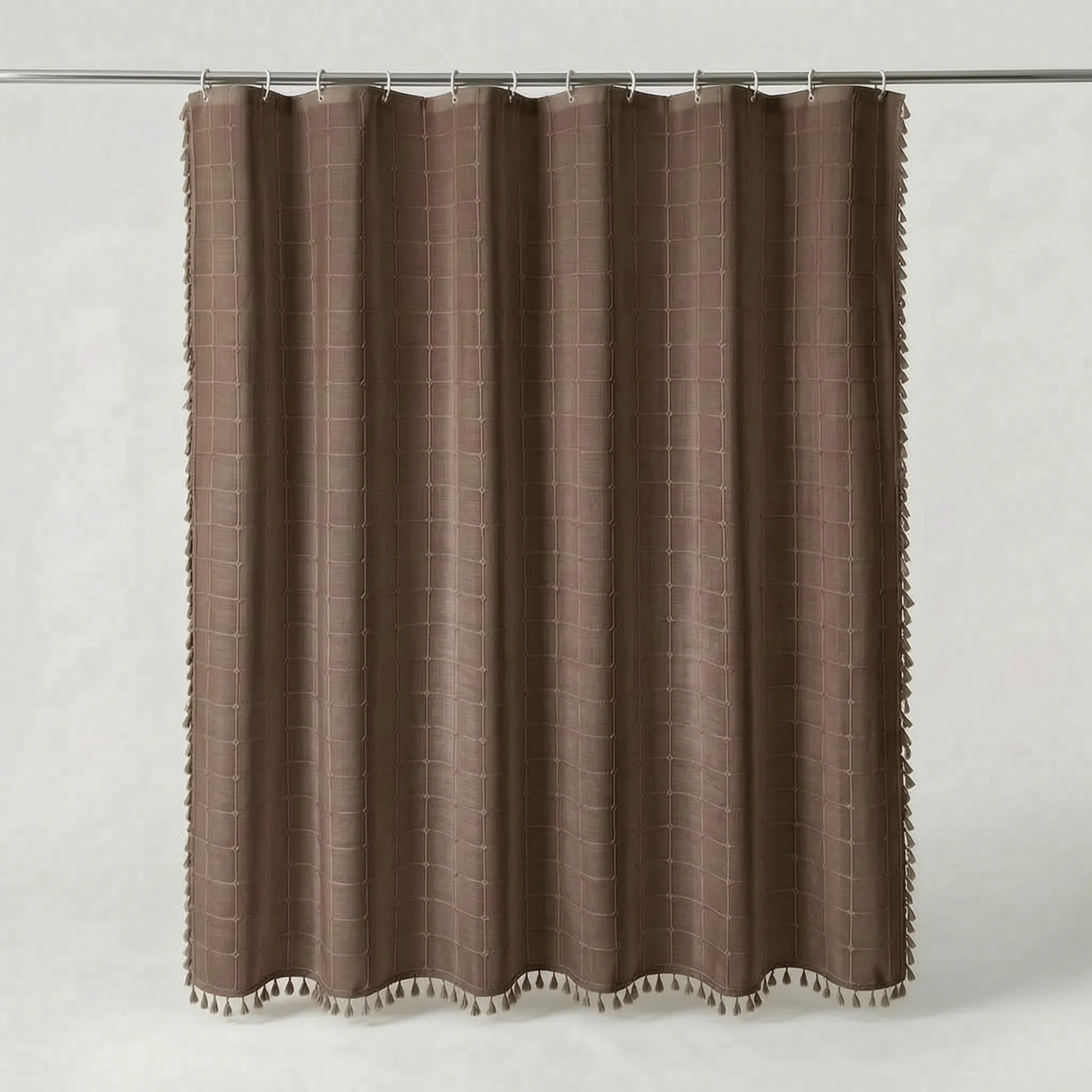 Cascoda - Woven Bohemian Shower Curtain Updating Bathroom Interiors