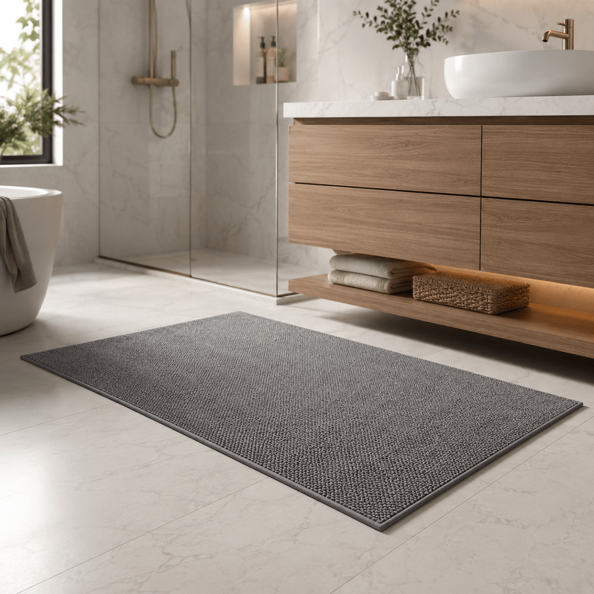 Textured rectangular doormat for indoor and outdoor use