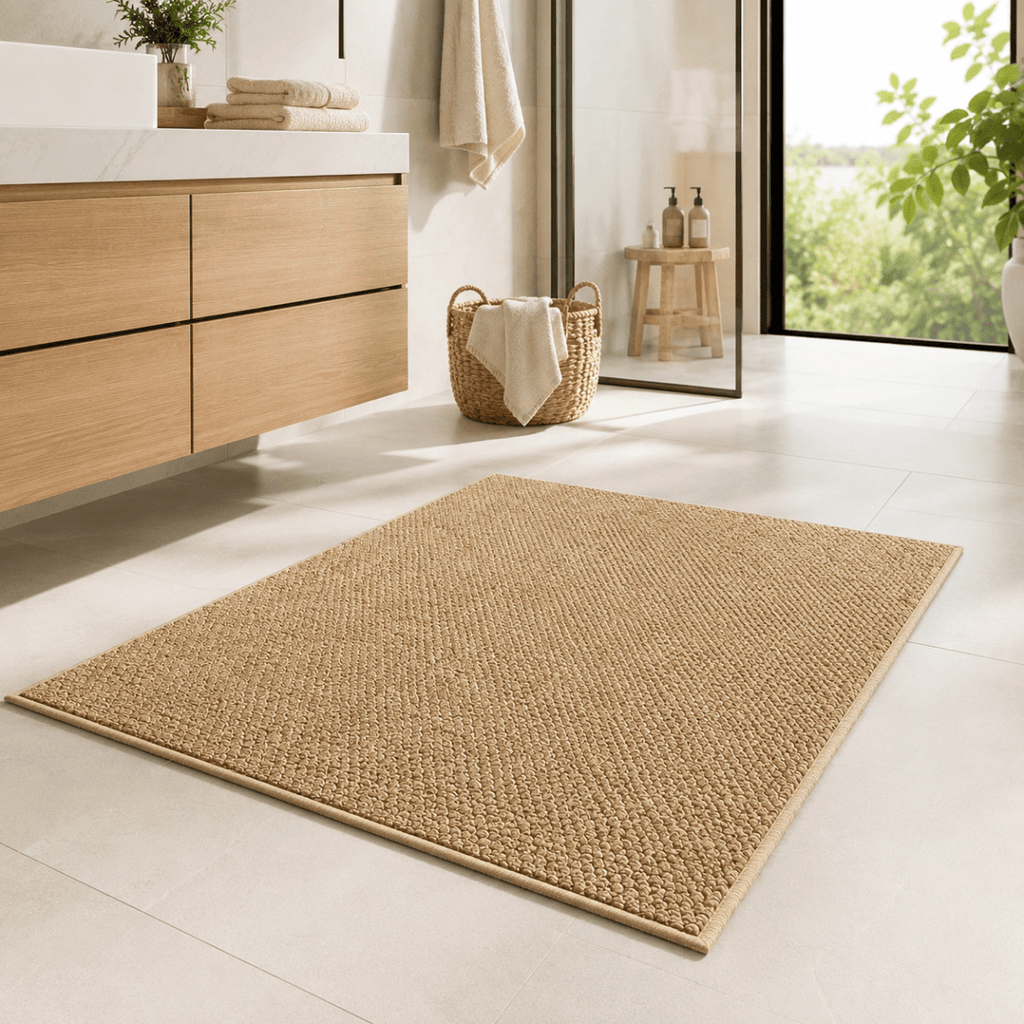 Textured rectangular doormat for indoor and outdoor use