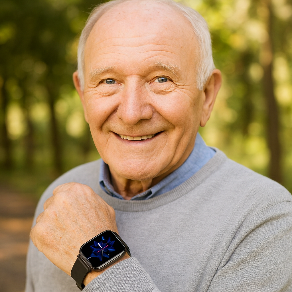 Smartwatch with rectangular digital display and wrist strap