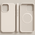 Soft-touch magnetic silicone iPhone case with camera cutout and inner magnetic ring