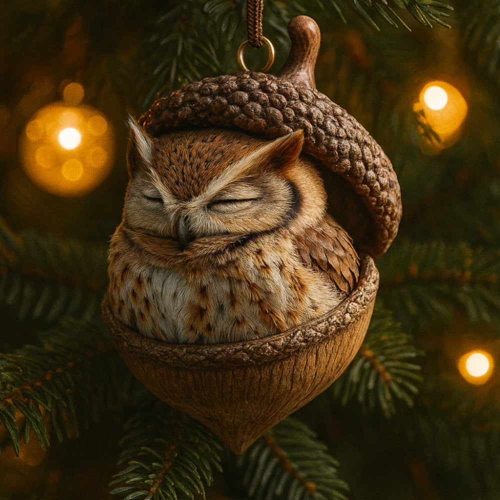 Woodland animal acorn Christmas tree ornaments