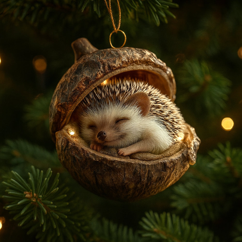 Woodland animal acorn Christmas tree ornaments