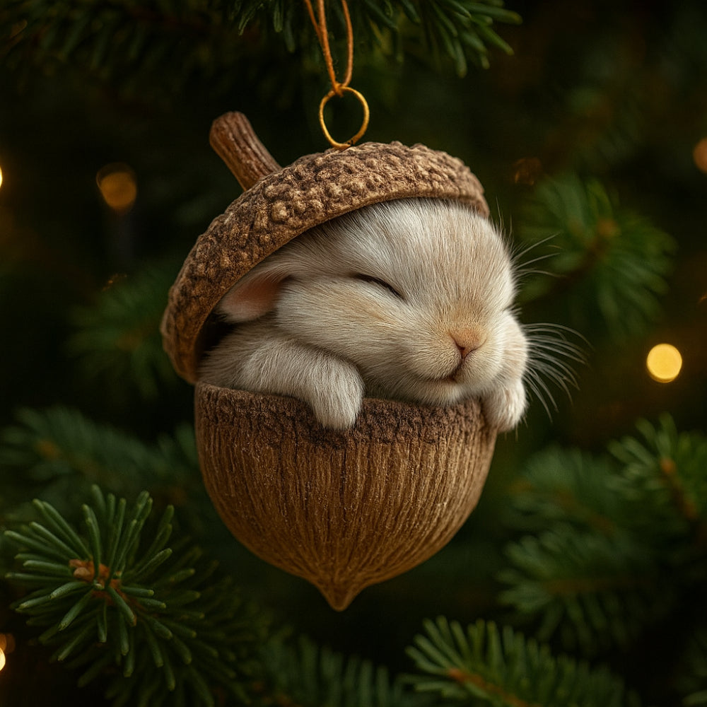 Woodland animal acorn Christmas tree ornaments